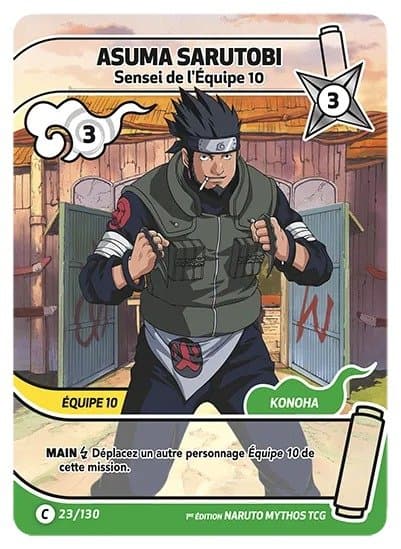 ASUMA SARUTOBI – Sensei de l'Équipe 10 – 023/130 – C – Naruto Mythos