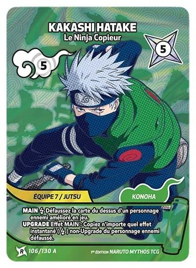 KAKASHI HATAKE – Le Ninja Copieur – 106/130 A – R-A – Naruto Mythos
