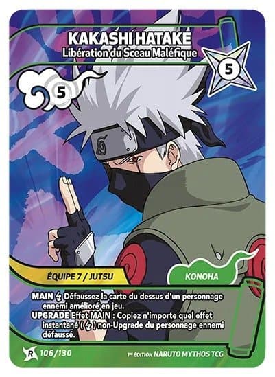 KAKASHI HATAKE – Libération du Sceau Maléfique – 106/130 – R – Naruto Mythos