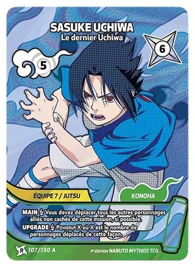 SASUKE UCHIWA – Le dernier Uchiwa – 107/130 A – R-A – Naruto Mythos