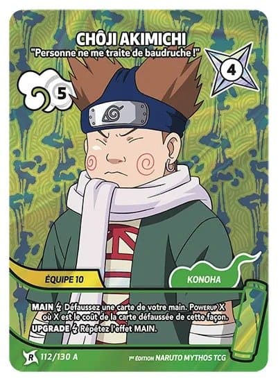 CHÔJI AKIMICHI – Personne ne me traite de baudruche ! – 112/130 A – R-A – Naruto Mythos