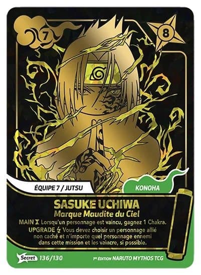 SASUKE UCHIWA – Marque Maudite du Ciel – 136/130 – Secret – Naruto Mythos