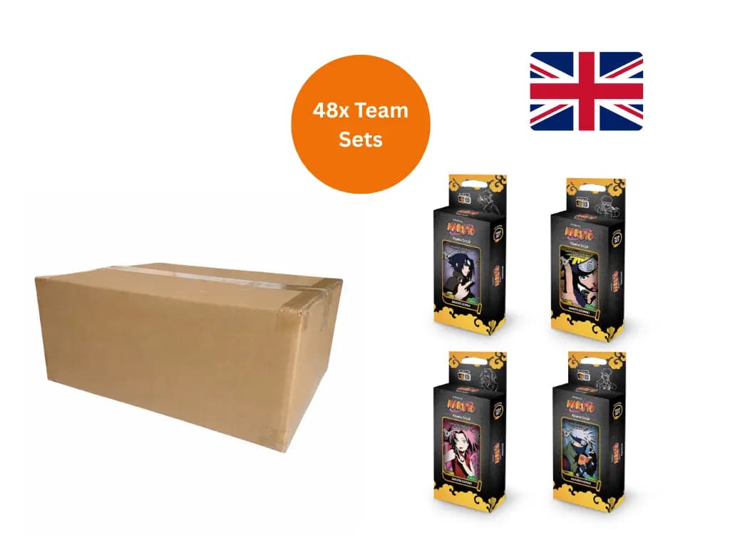 Naruto Mythos TCG – Case de Team Sets (Anglais) – 6 displays – Konoha Shidō (2nd Edition)